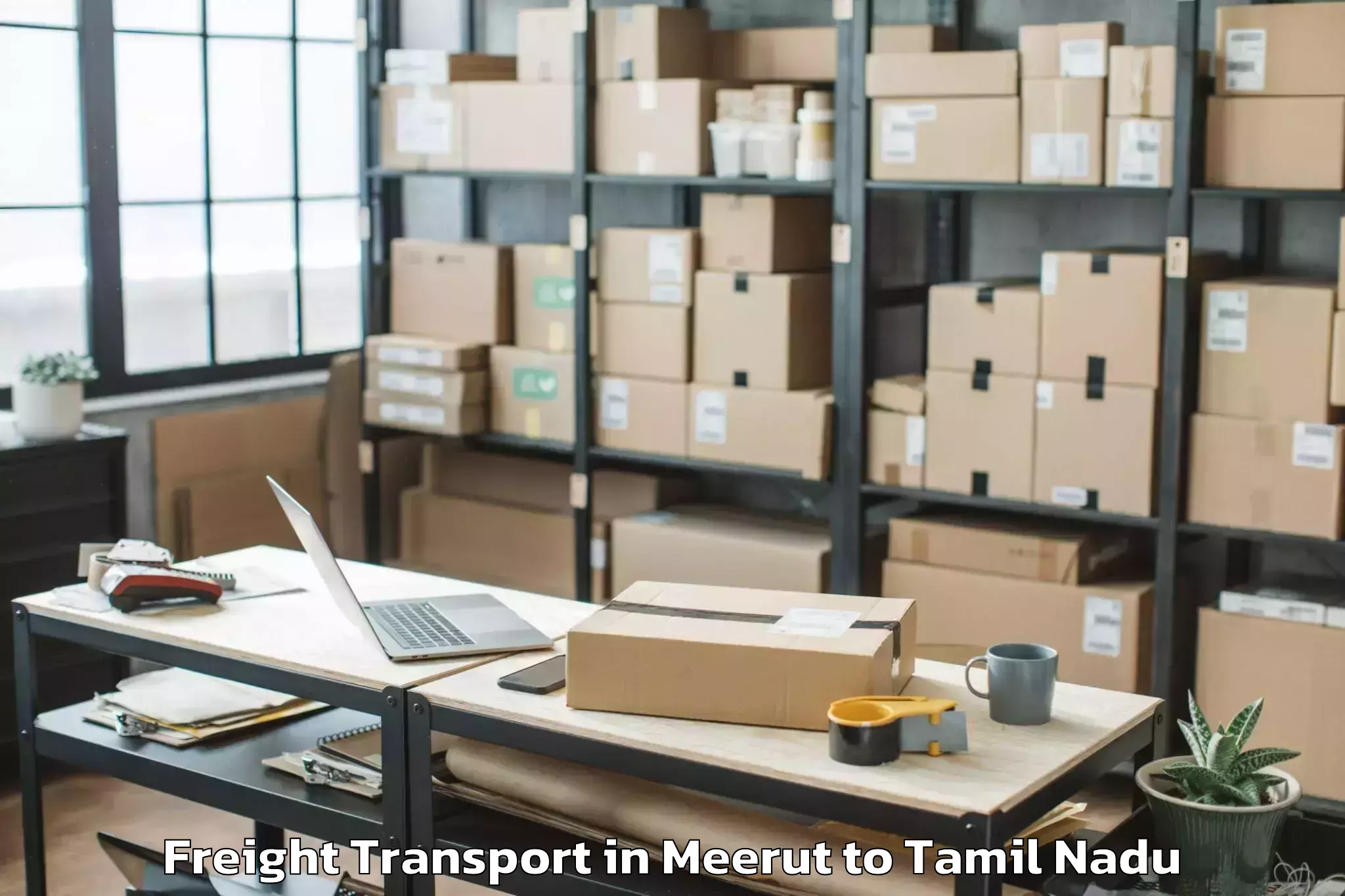 Affordable Meerut to Anna University Chennai Freight Transport